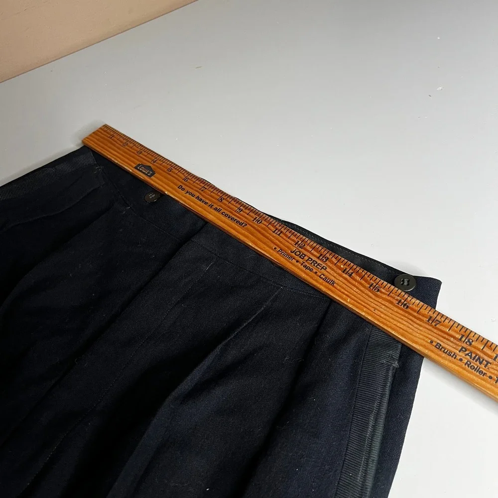Vintage 1950s 60s Tuxedo Trousers Talon Zipper Pleated Wool Formal Pants 33